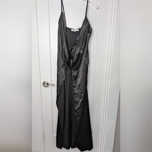 Cinderella Black Satin Maxi Dress